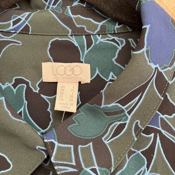 LOGO by Lori Goldstein Floral Peplum Blouse - Picture 5 of 6